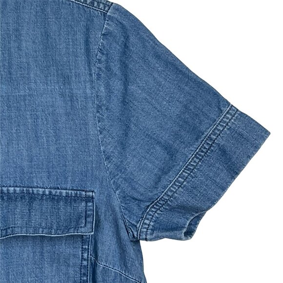 J.Crew Chambray Shirt Dress | Size 0 Denim Mini Dress with Pockets Blue Casual - Picture 8 of 9